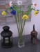 Korálkové kvetiny - biely narcis, žltý tulipán, modrý tulipán